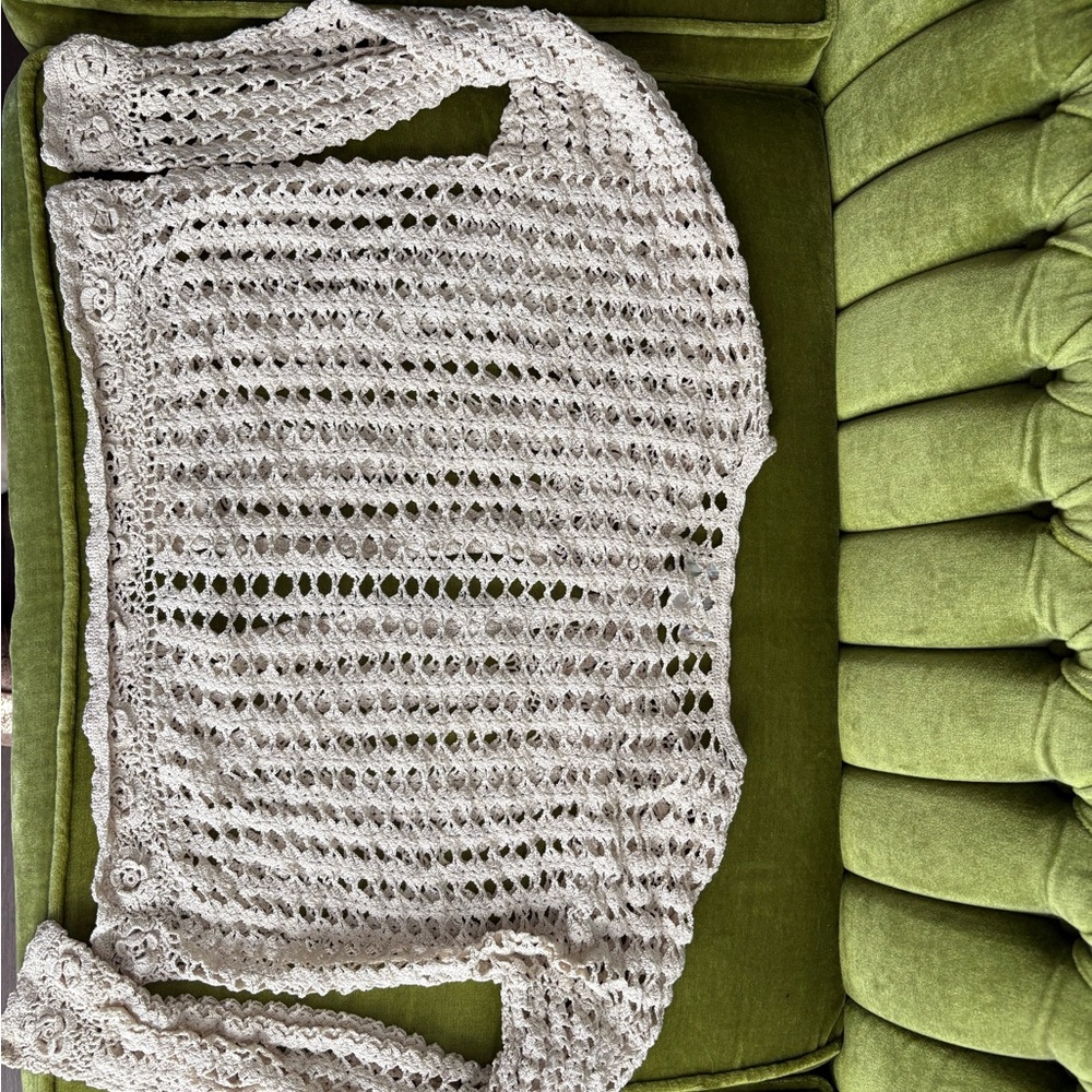 Cream Crochet Sweater - Picture 5 of 5